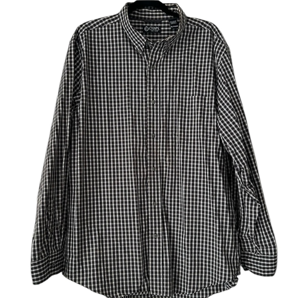 CHAPS Black & White All Cotton Check Shirt